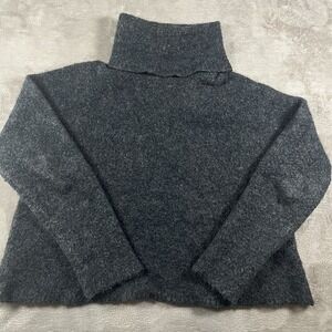 Madewell Alpaca Wool Blend‎ Blue Marled Turtleneck Sweater Size Large